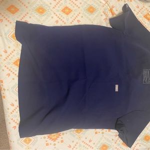 Navy Blue Figs Scrub Top